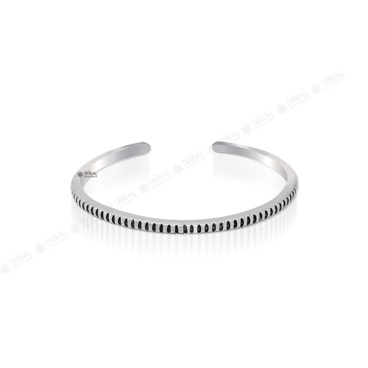 solid 925 sterling silver handmade adjustable cuff bangle bracelet unsex gifting jewelry, best gift cuff bracelet from india nsk375