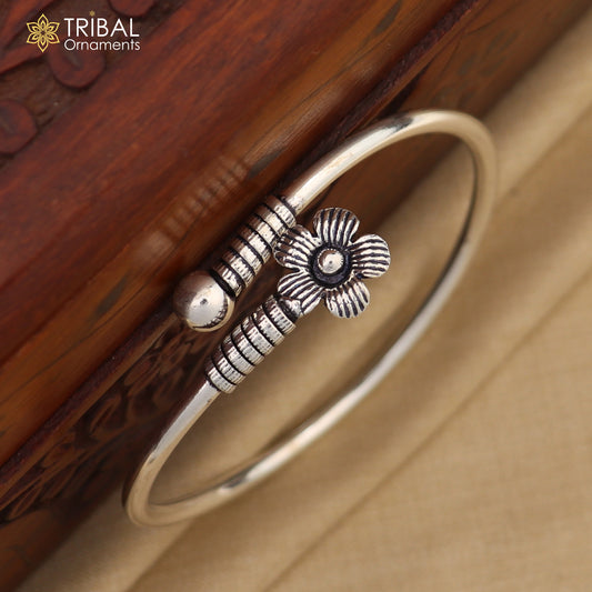 925 sterling silver  flower design stylish kada bangle bracelet tribal jewelry nsk866