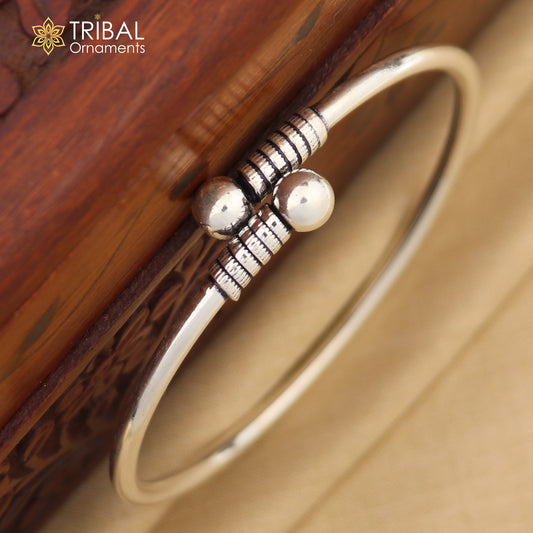 925 sterling silver ball design stylish plain kada bangle bracelet tribal jewelry nsk876