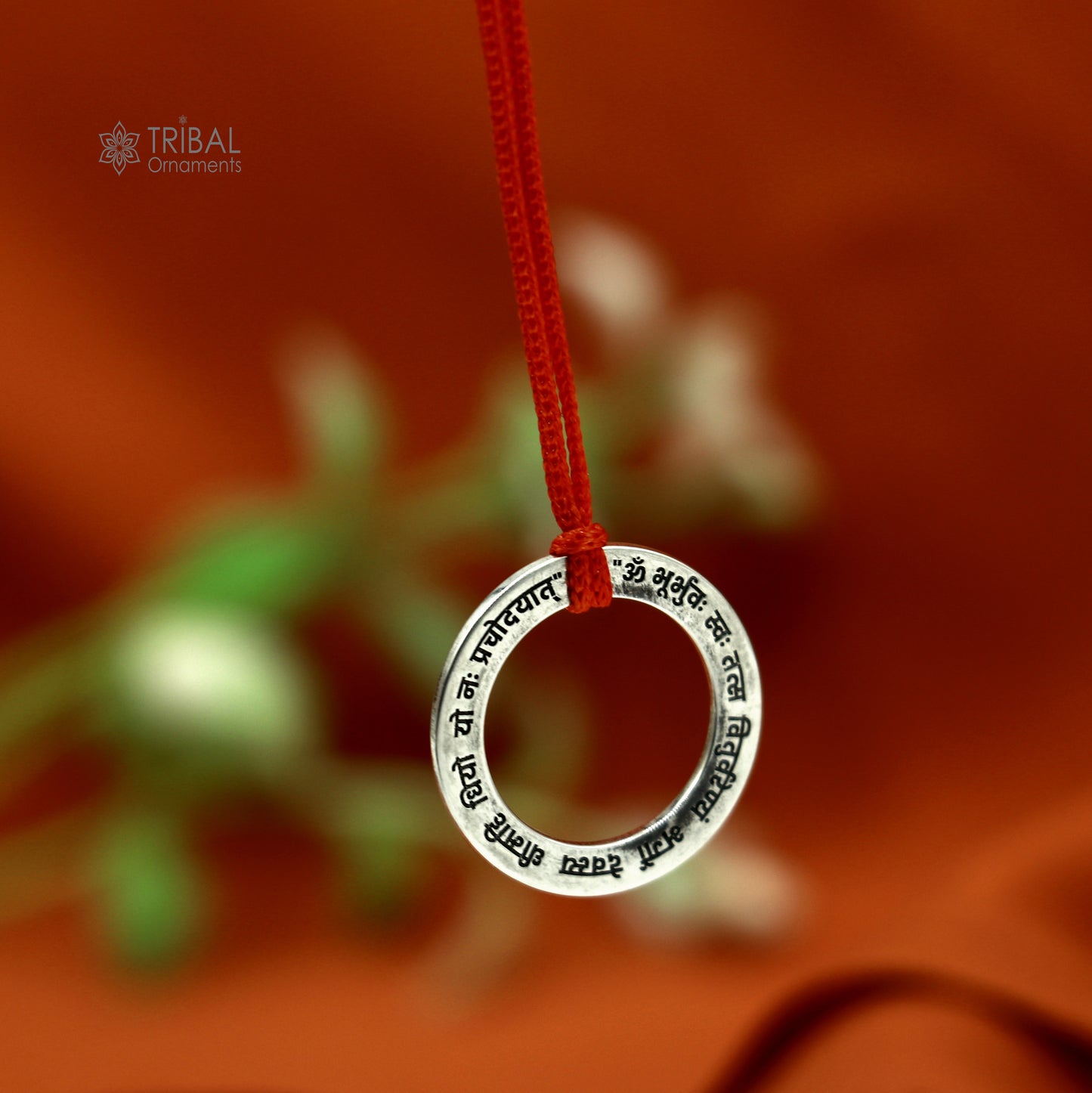 925 Sterling silver Gayatri Mantra ring pendant ethnic jewelry nsp1173