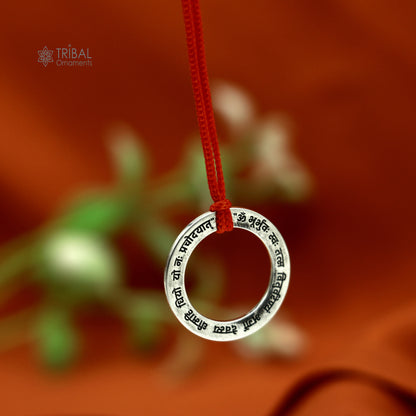 925 Sterling silver Gayatri Mantra ring pendant ethnic jewelry nsp1173
