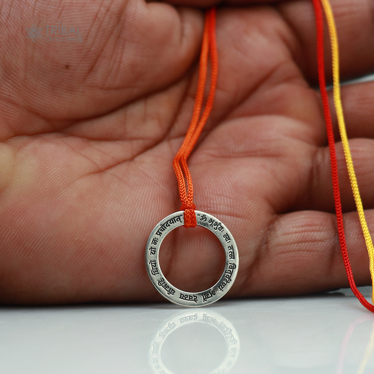925 Sterling silver Gayatri Mantra ring pendant ethnic jewelry nsp1173