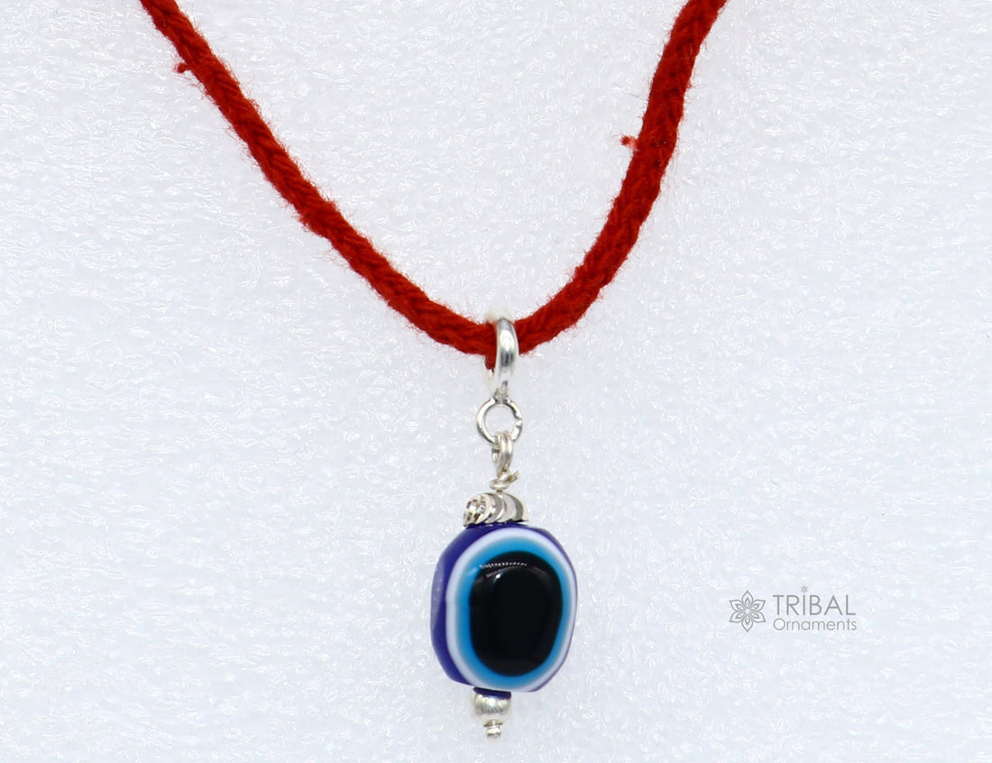 925 sterling silver modern trendy evil eye pendant protect from negativity chunky jewelry - TRIBAL ORNAMENTS