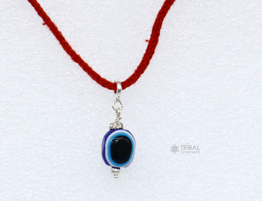 925 sterling silver modern trendy evil eye pendant protect from negativity chunky jewelry - TRIBAL ORNAMENTS