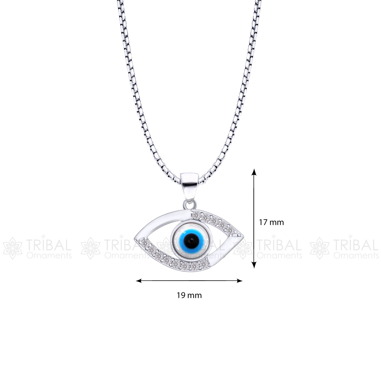 925 sterling silver evil eyes pendant with CZ stone nsp789