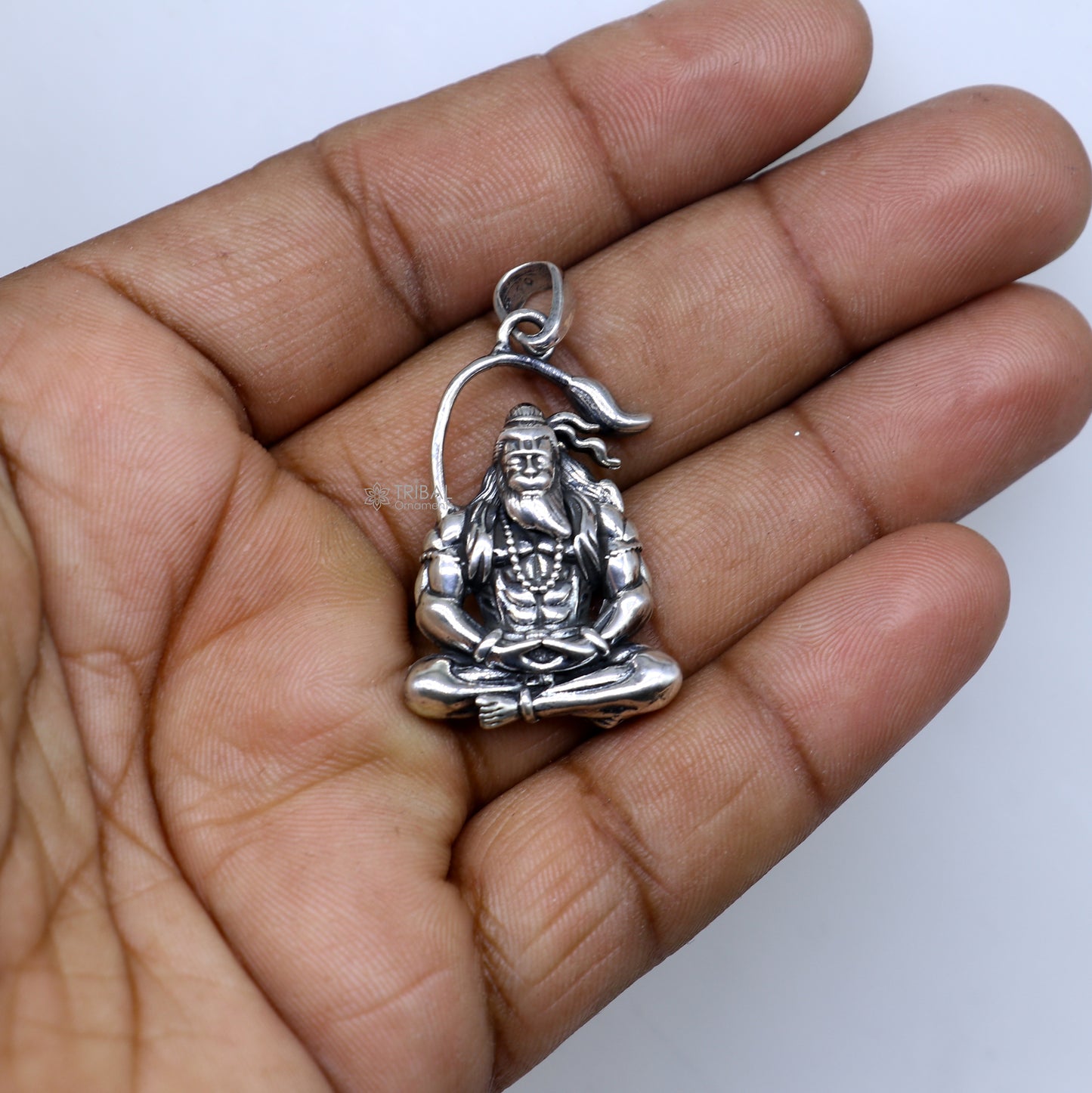 925 pure silver lord HANUMAN meditation design pendant best gifting pendant nsp868