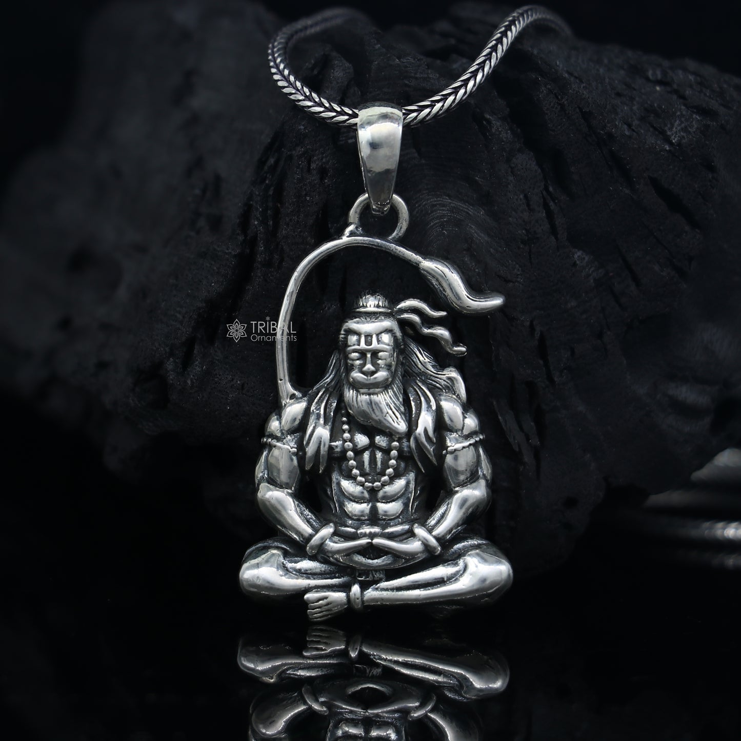 925 pure silver lord HANUMAN meditation design pendant best gifting pendant nsp868