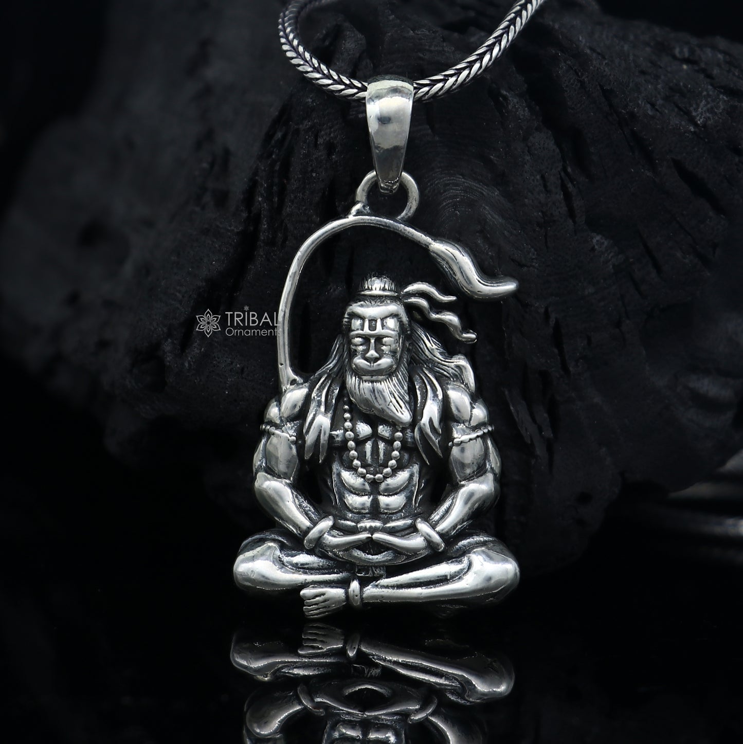 925 pure silver lord HANUMAN meditation design pendant best gifting pendant nsp868