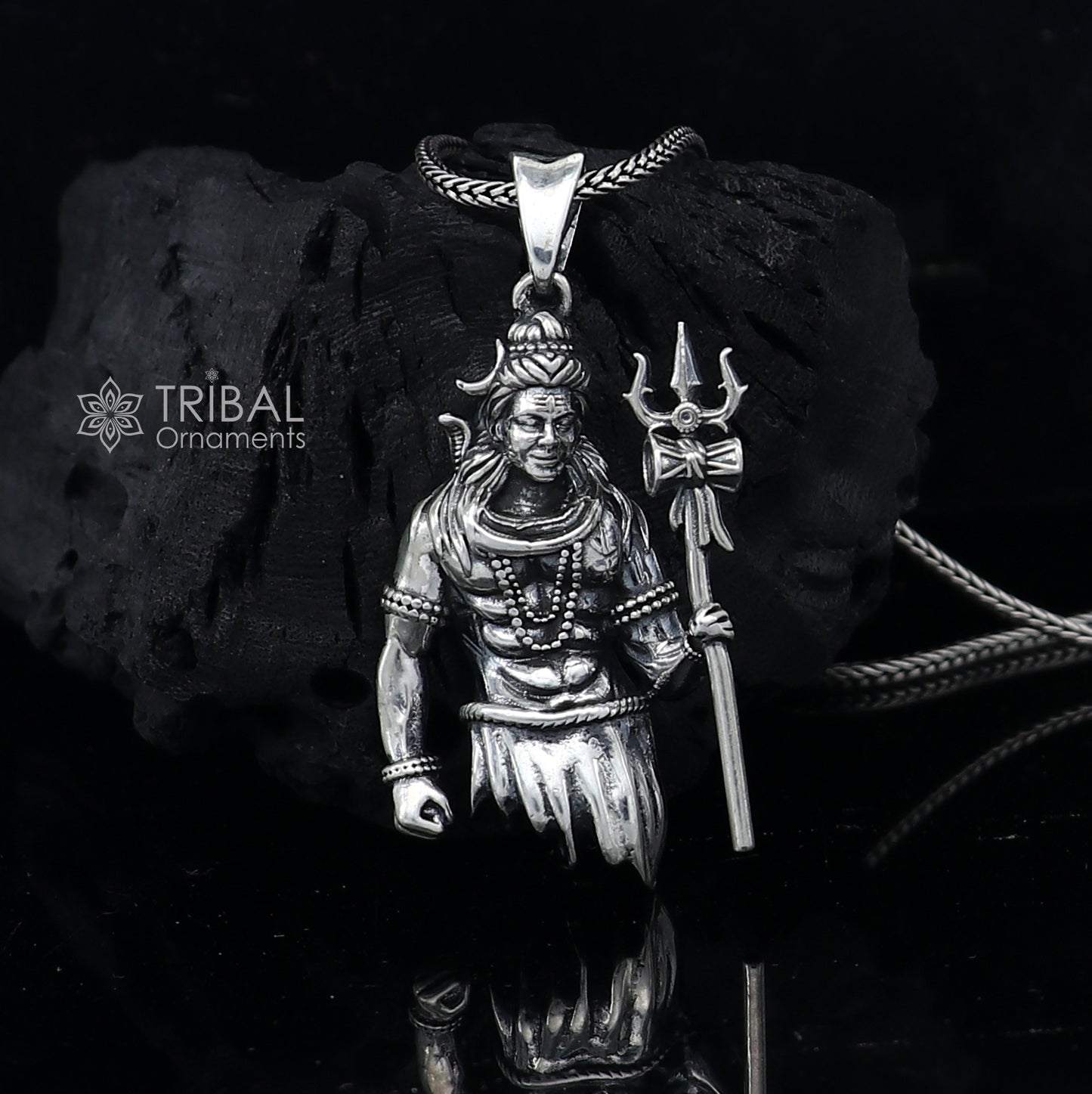 925 sterling silver divine Lord shiva MAHAKAL pendant, silver unique god pendant necklace jewelry NSP869