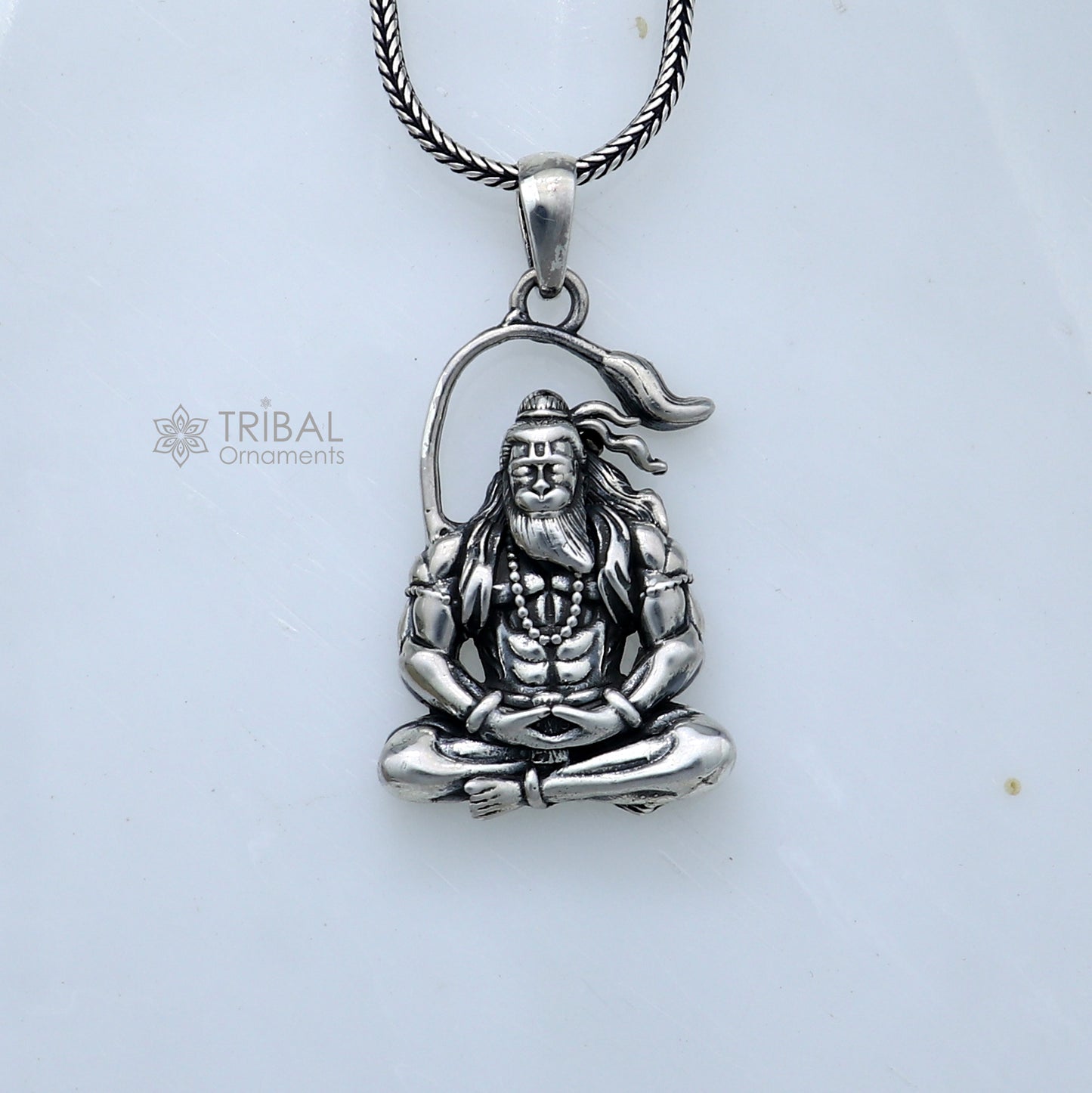 925 pure silver lord HANUMAN meditation design pendant best gifting pendant nsp868