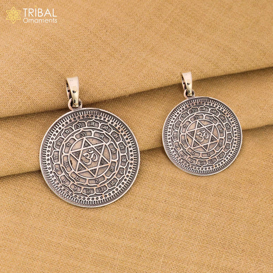 925 Sterling silver Divine Sudarshan chakra Yantram pendant Energetic Kavacham pendant nsp1069