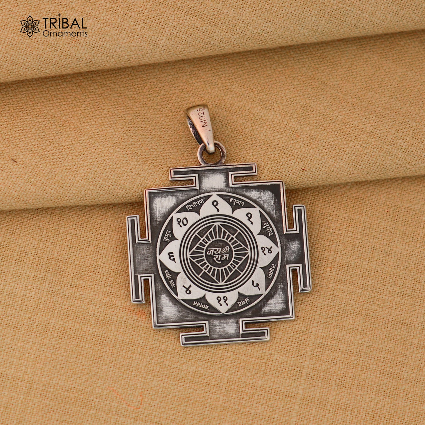 925 sterling silver Ram raksha yantra unisex pendant nsp1087