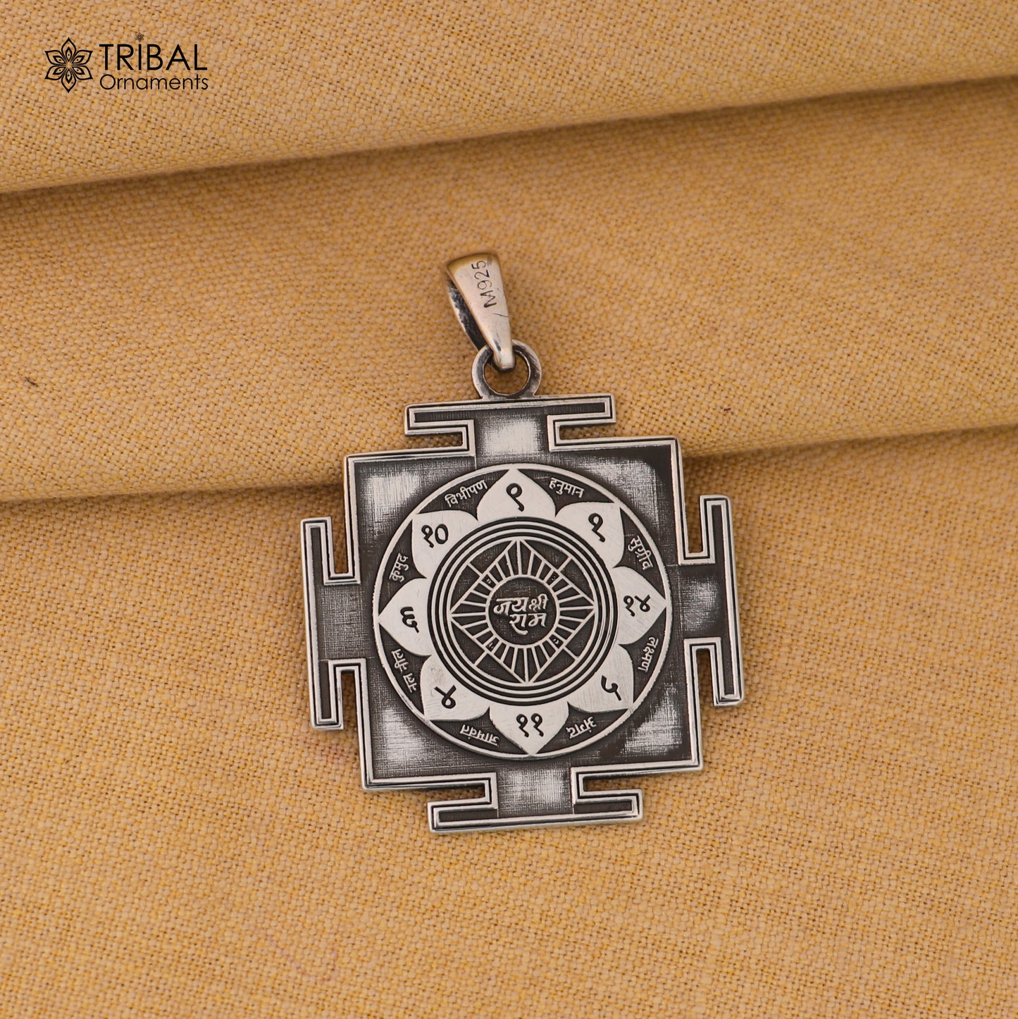 925 sterling silver Ram raksha yantra unisex pendant nsp1087