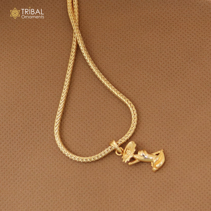 925 sterling silver Sudarshan chakra pendant from TRIBAL ORNAMENTS, showcasing intricate tribal divine jewelry design.