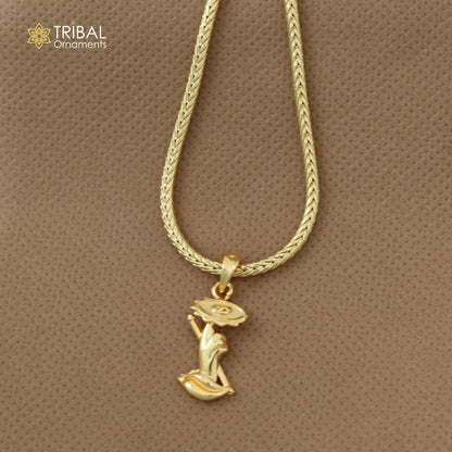 925 sterling silver Sudarshan chakra pendant, divine tribal jewelry featuring intricate design and craftsmanship.
