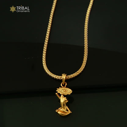 925 sterling silver Sudarshan chakra pendant, tribal divine jewelry with intricate design, by TRIBAL ORNAMENTS.