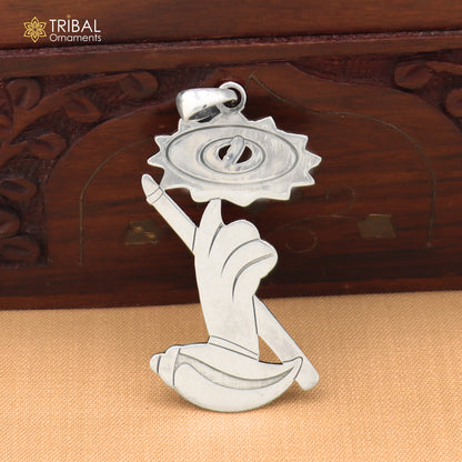 925 sterling silver Sudarshan chakra Pendant with chain stylish jewelry nsp1132
