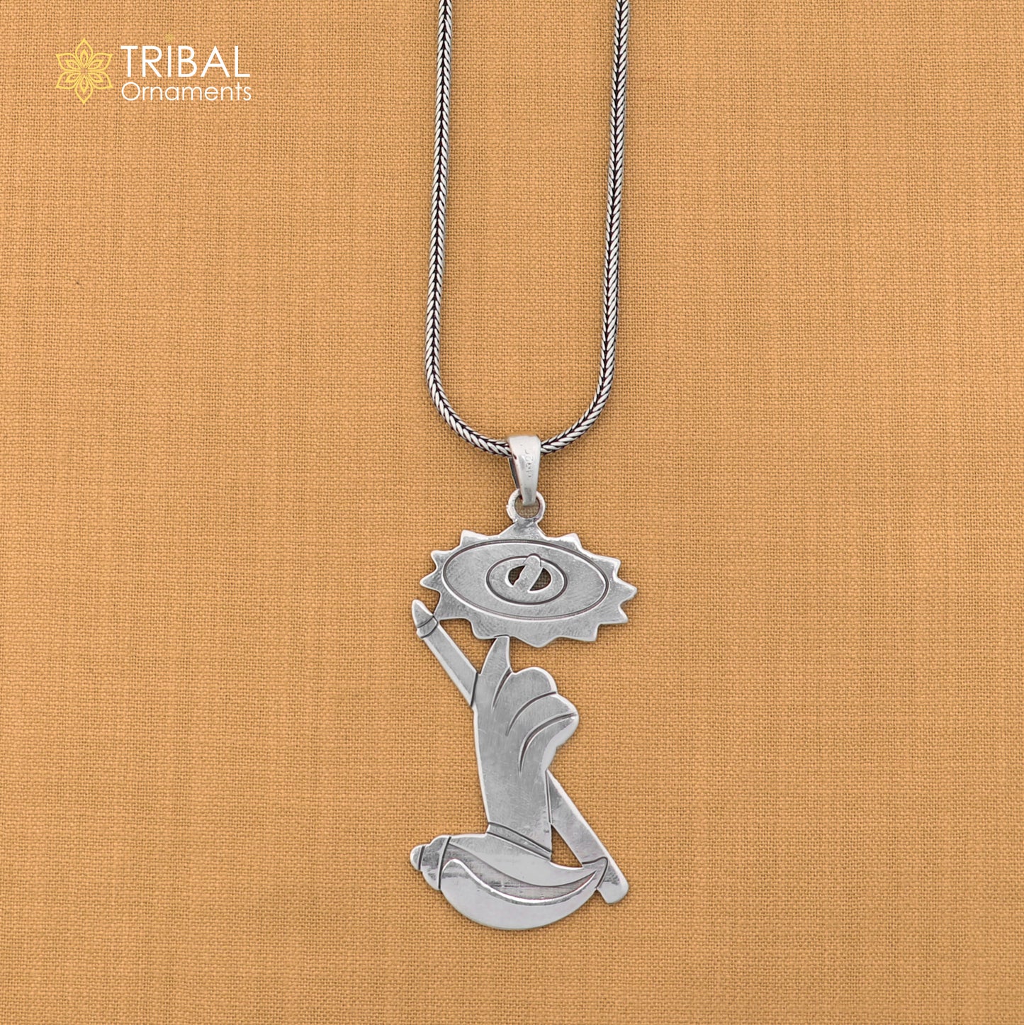 925 sterling silver Sudarshan chakra Pendant with chain stylish jewelry nsp1132