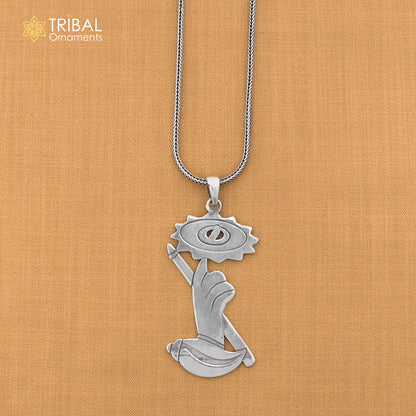 925 sterling silver Sudarshan chakra Pendant with chain stylish jewelry nsp1132