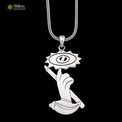 925 sterling silver Sudarshan chakra Pendant with chain stylish jewelry nsp1132