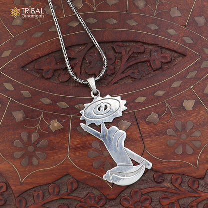 925 sterling silver Sudarshan chakra Pendant with chain stylish jewelry nsp1132