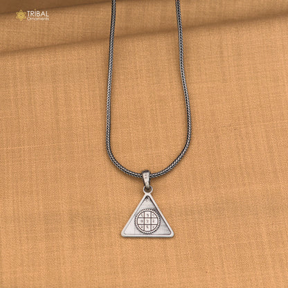 925 sterling silver Budh Pyra Yantra Pendant with chain stylish unisex jewelry nsp1143