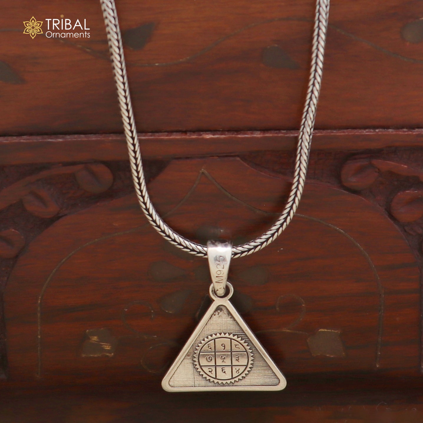 925 sterling silver Budh Pyra Yantra Pendant with chain stylish unisex jewelry nsp1143