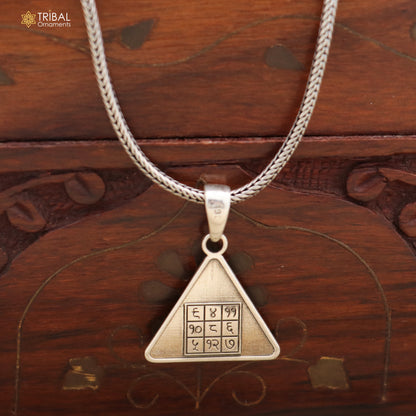925 sterling silver Budh Pyra Yantra Pendant with chain stylish unisex jewelry nsp1143