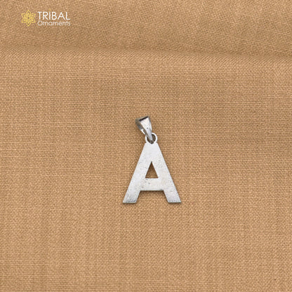925 sterling silver A letter pendant with chain stylish unisex jewelry nsp1148