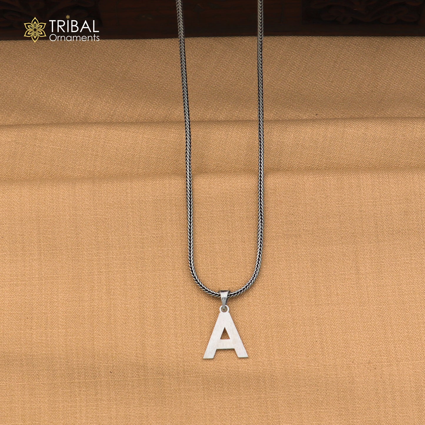 925 sterling silver A letter pendant with chain stylish unisex jewelry nsp1148