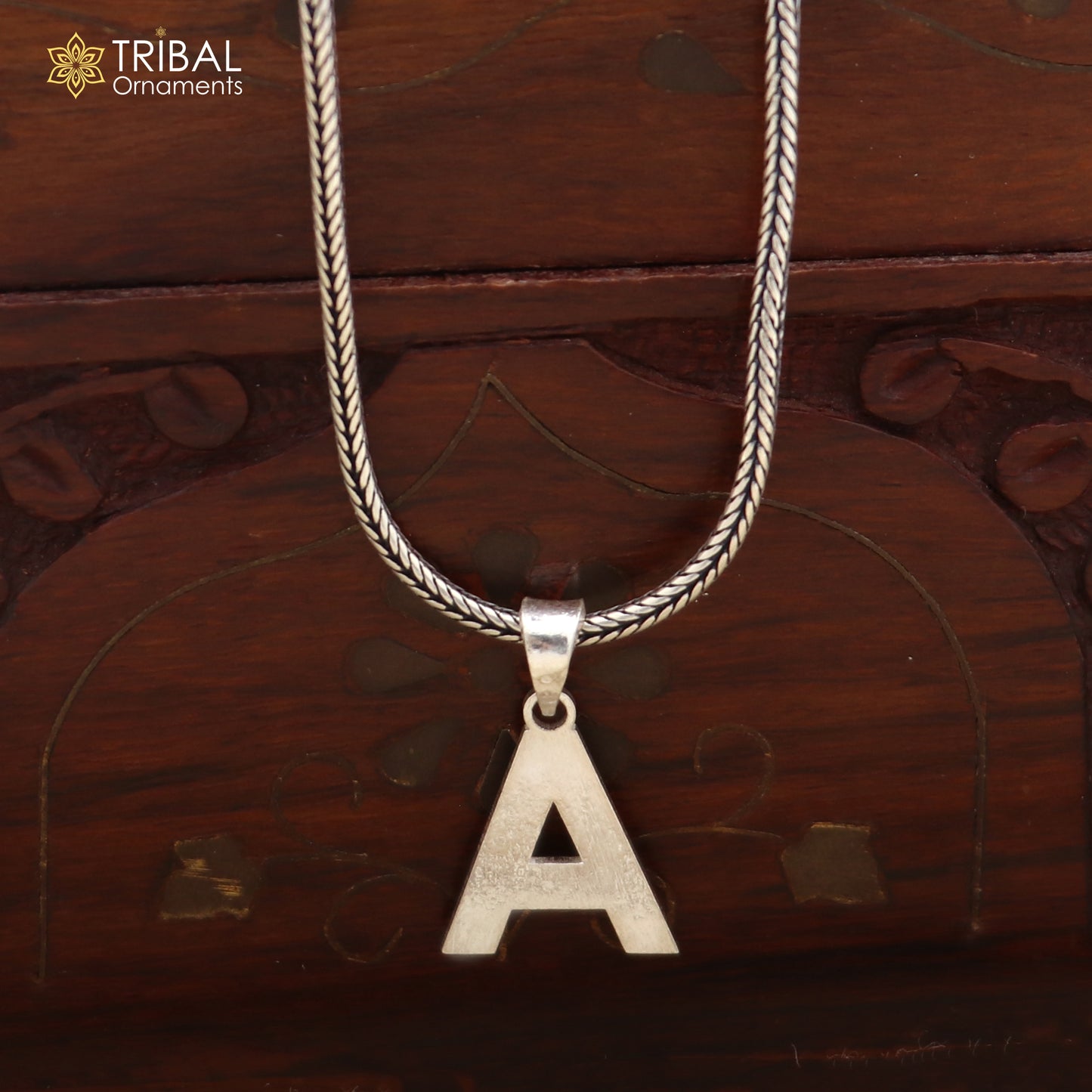 925 sterling silver A letter pendant with chain stylish unisex jewelry nsp1148
