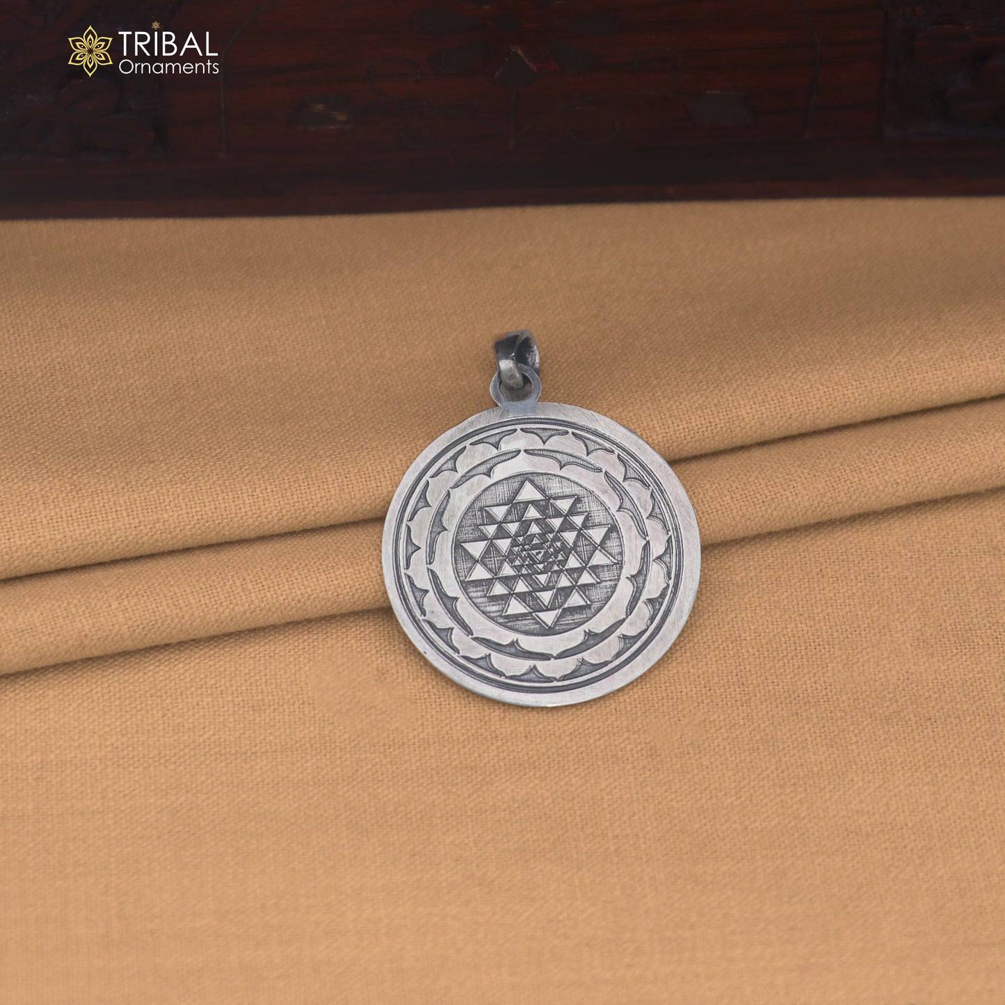 925 sterling silver Sudarshan chakra or Shree yantra combo pendant with chain unisex jewelry nsp1186