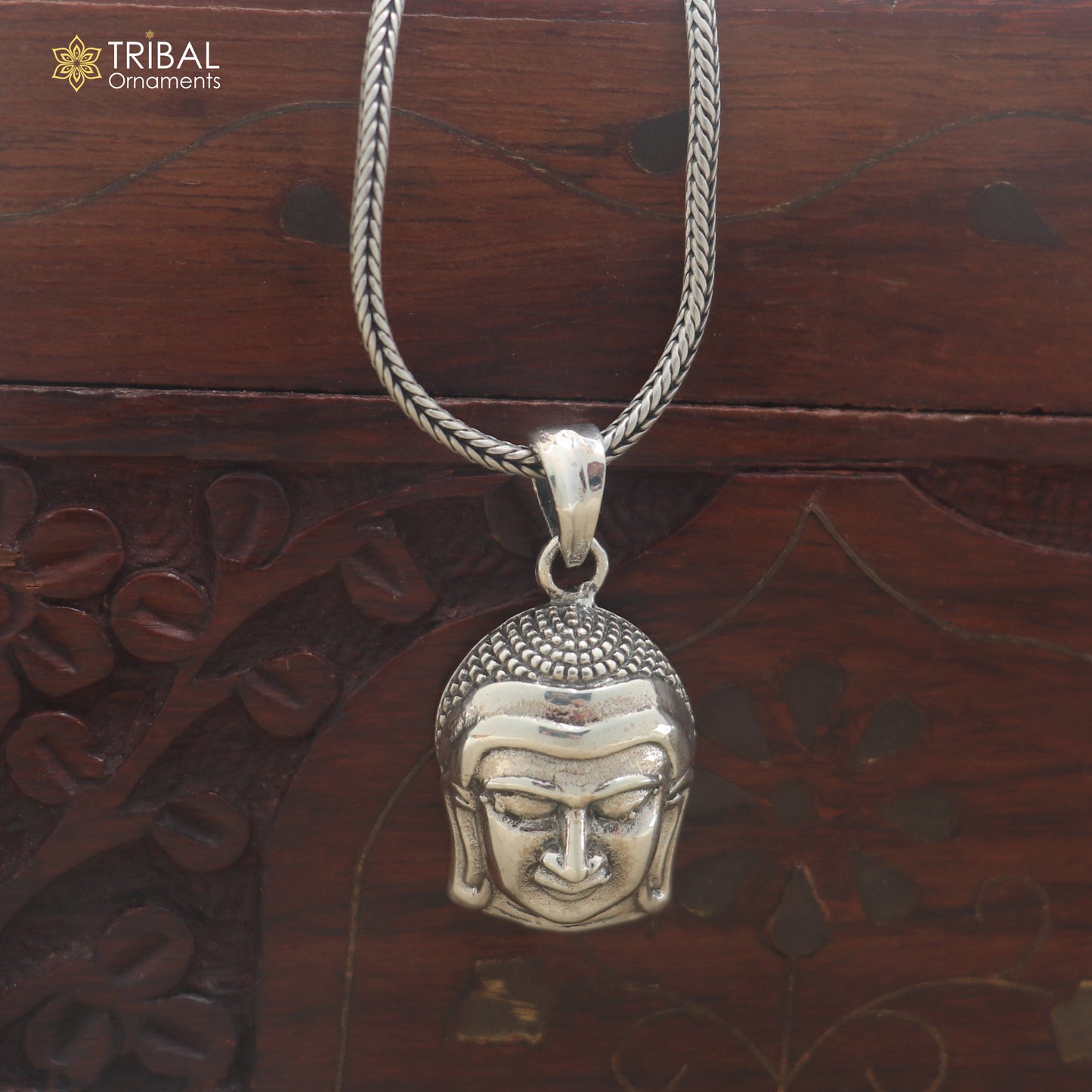 925 Sterling silver Goutam buddha face pendant unisex jewelry nsp1190