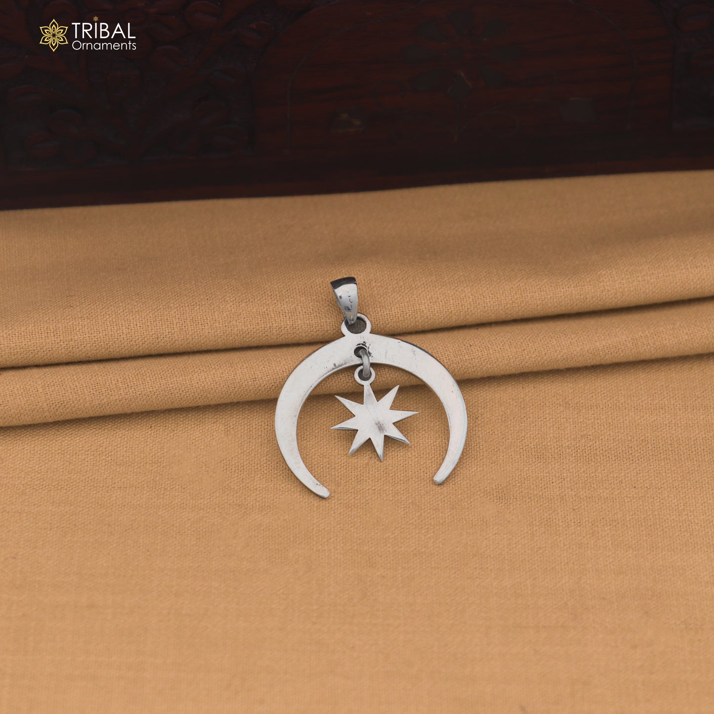 925 Sterling silver moon with star combo Pendant unisex jewelry nsp1191