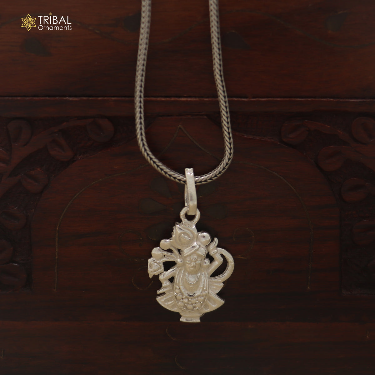 925 sterling silver lord Govardhan Srinath ji pendant with chain unisex jewelry nsp1192