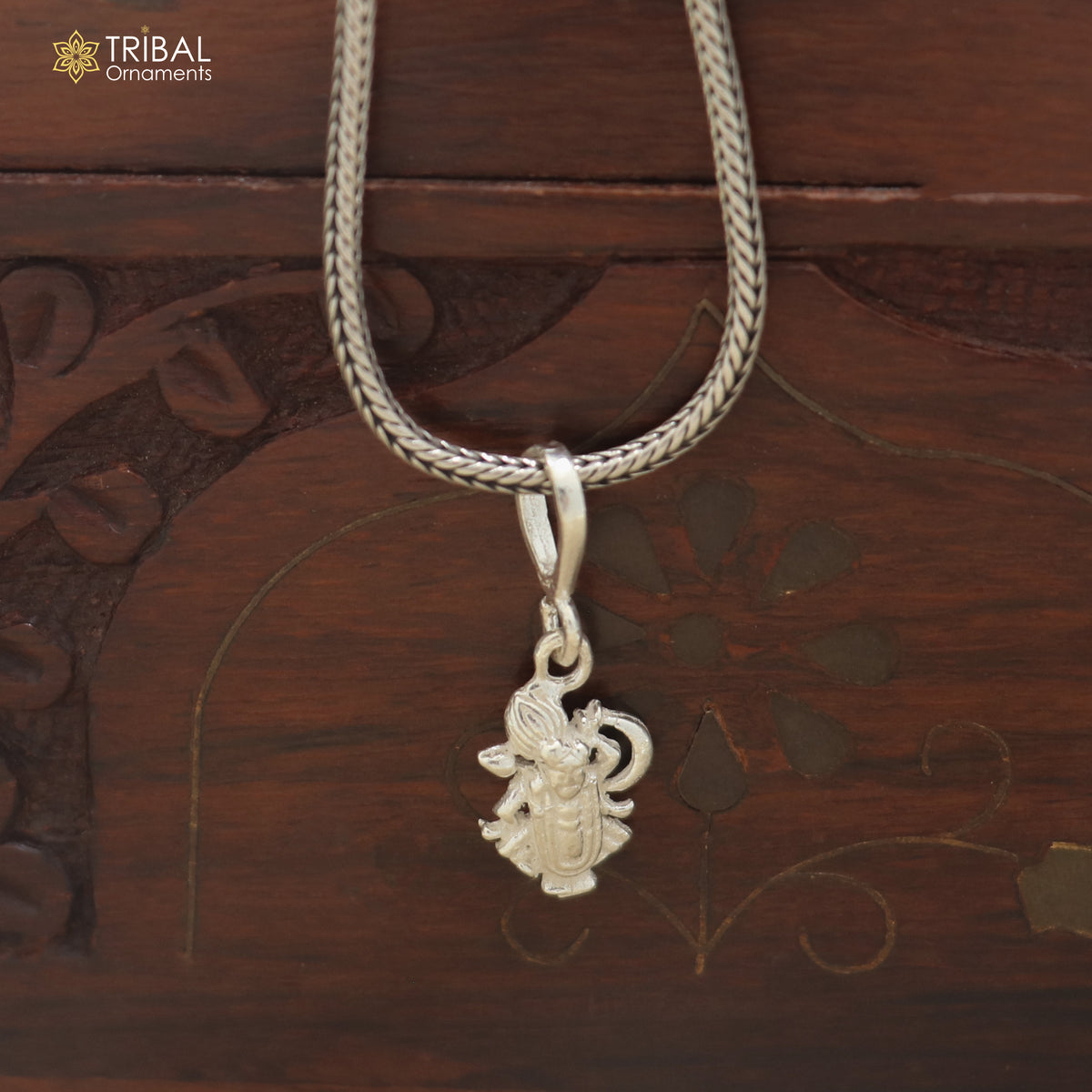 925 sterling silver lord Govardhan Srinath ji pendant with chain unisex jewelry nsp1193