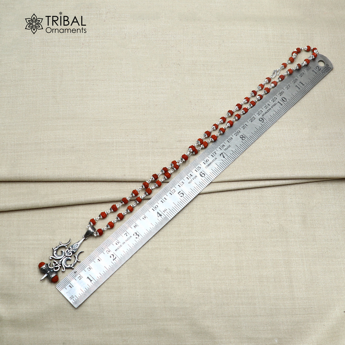 925 sterling silver Shiva trident pendant with Rudraksha mala(optional) meditation jewellery nsp1194