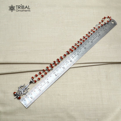 925 sterling silver Shiva trident pendant with Rudraksha mala(optional) meditation jewellery nsp1194