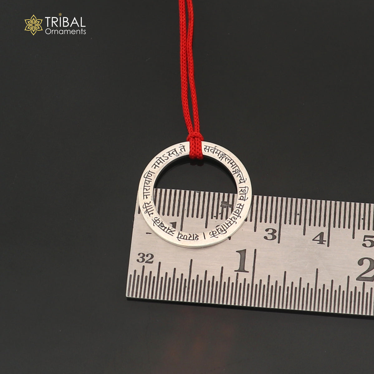 925 Sterling silver Durga goddess mantra pendant with intricate ethnic design, divine jewelry piece by TRIBAL ORNAMENTS