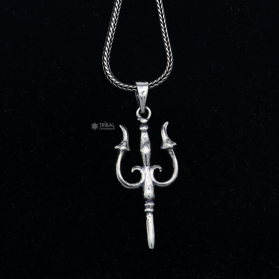 925 Sterling silver handmade Trishul (trident) pendant,nsp855 - TRIBAL ORNAMENTS