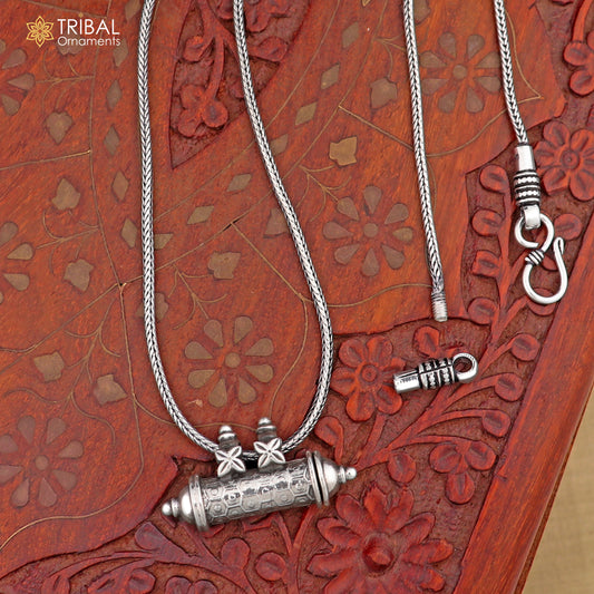 925 Sterling silver vintage design amulet pendant, box pendant,  mantra box, silver tabiz nsp857