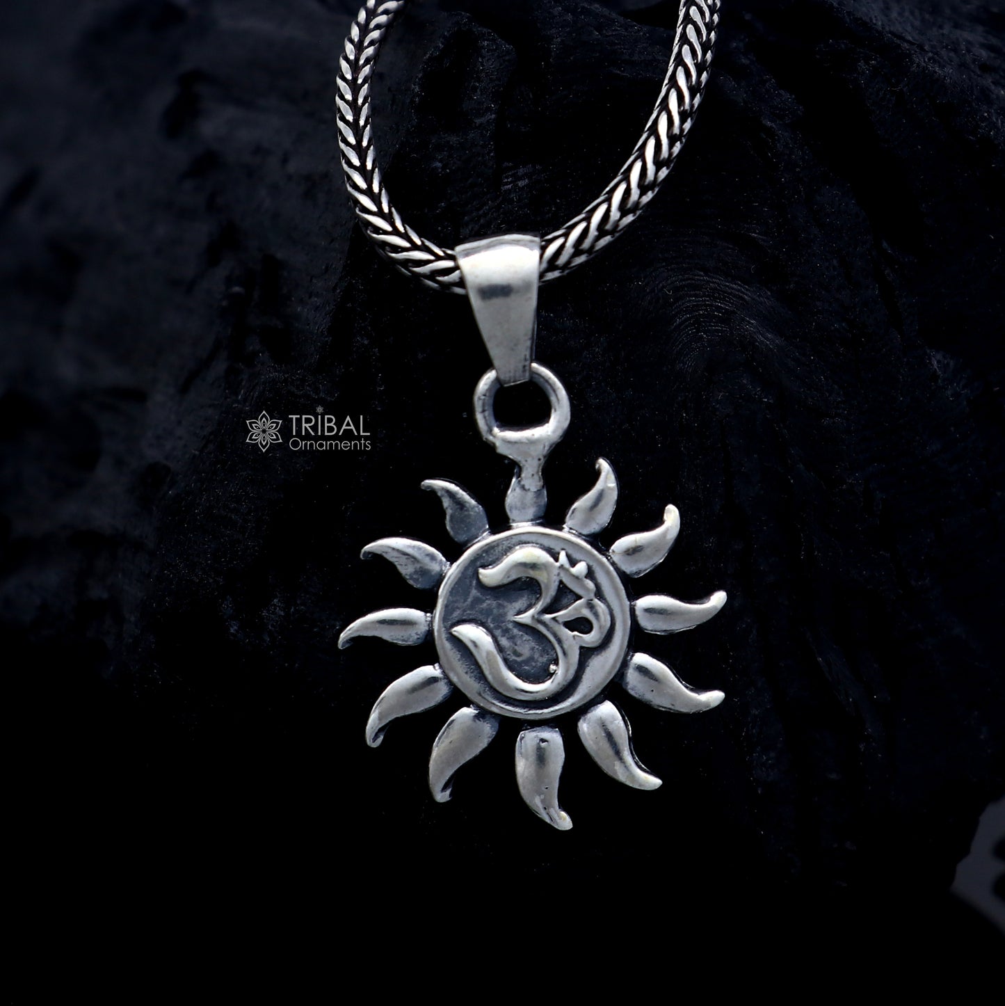 925 Sterling silver handmade  om design ( shiva mantra ) pendant nsp863