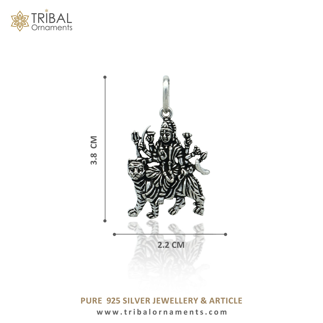 925 sterling silver handmade Lord Durga  maa design stylish pendant nsp991 - TRIBAL ORNAMENTS