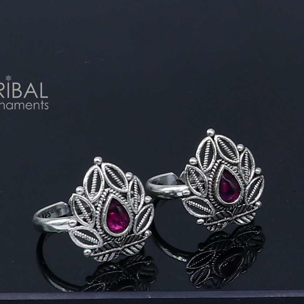 925 sterling silver women's toe rings tribal ethnic cultural jewelry from india ntr111 - TRIBAL ORNAMENTS