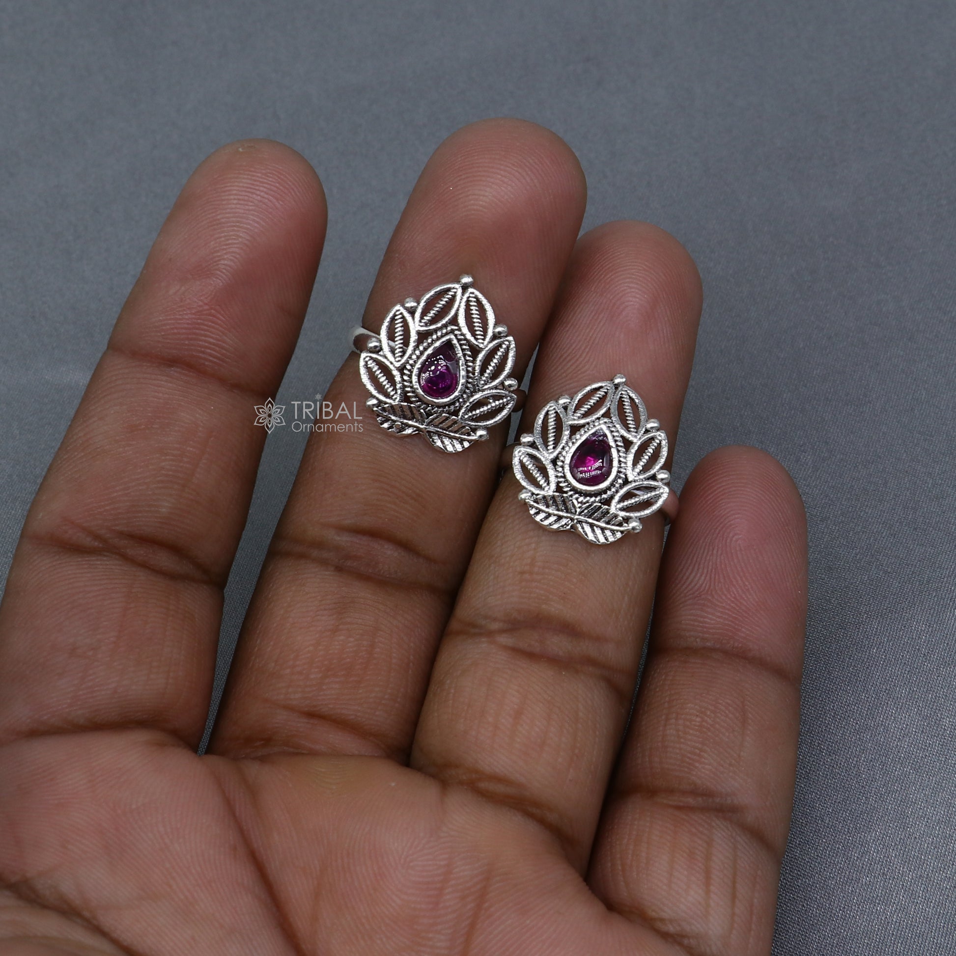 925 sterling silver women's toe rings tribal ethnic cultural jewelry from india ntr111 - TRIBAL ORNAMENTS