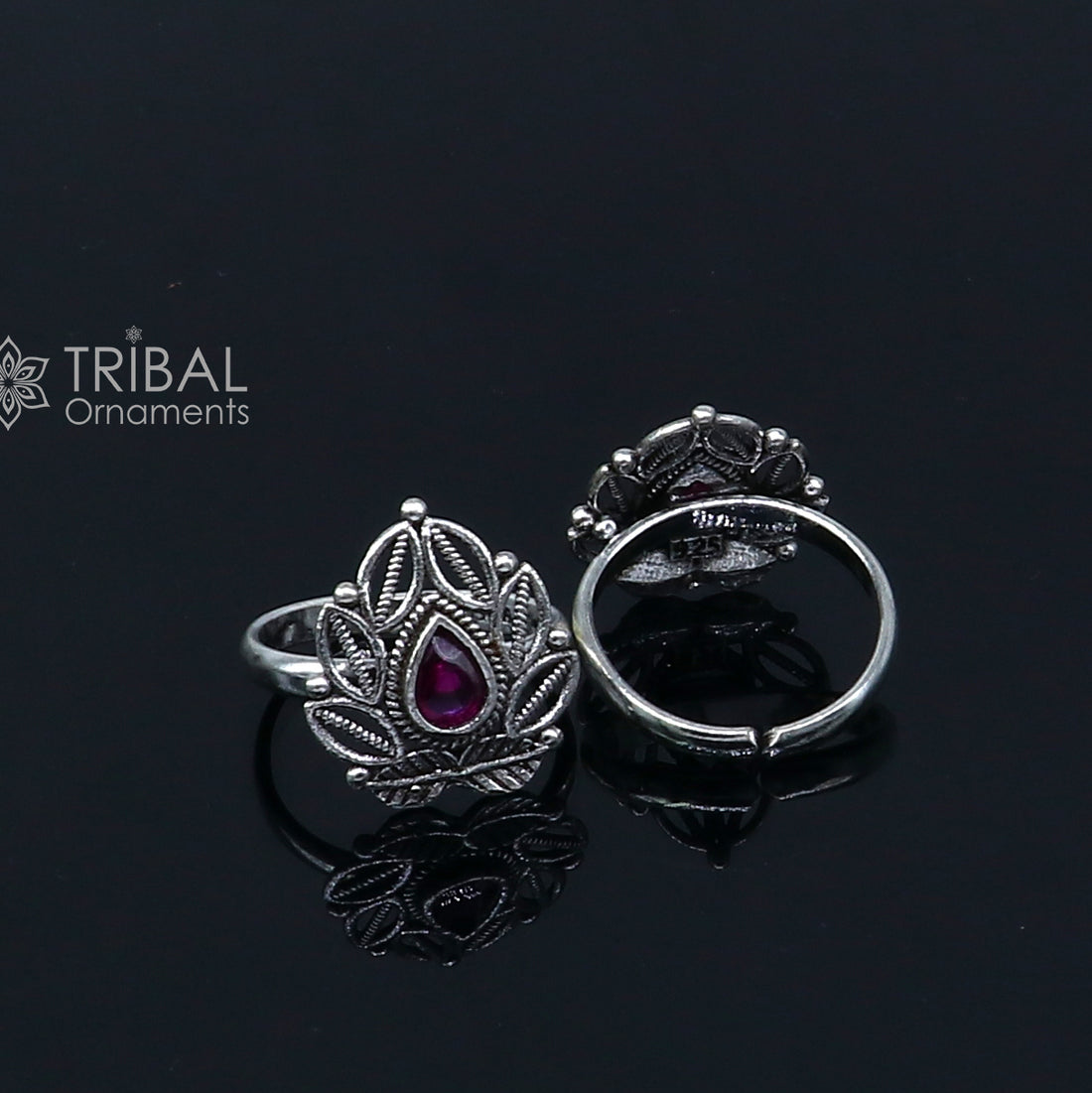 925 sterling silver women's toe rings tribal ethnic cultural jewelry from india ntr111 - TRIBAL ORNAMENTS