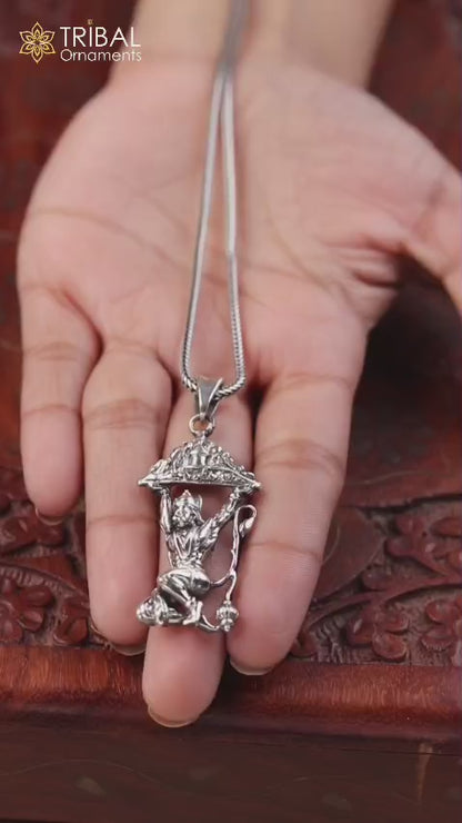 92.5 sterling silver divine Hanuman ji craftsmanship pendant gifting jewelry ssp906