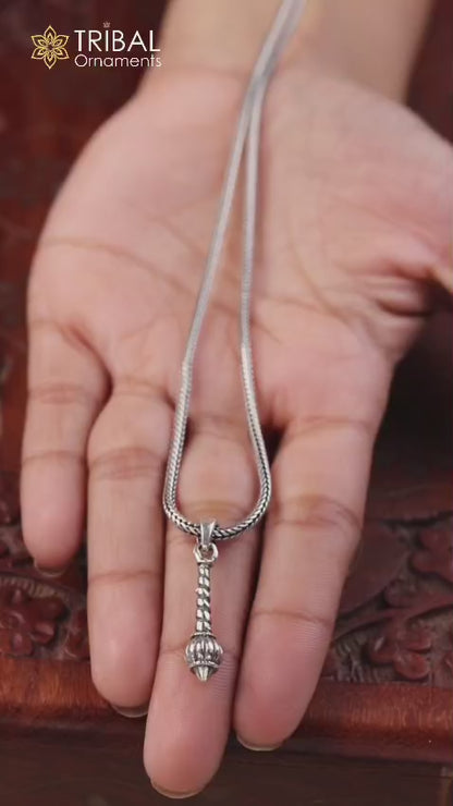 925 sterling silver hanuman mace bgota/gada sakha design unisex gifting pendant nsp652