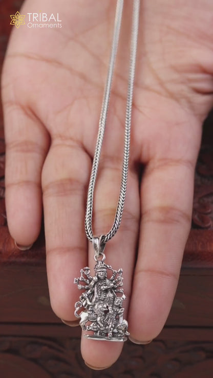 925 Sterling silver goddess MAHAKALI OR KALIKA maa pendant for protection unisex jewelry nsp698