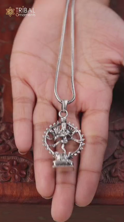 925 sterling silver Idol shiva Nataraaj pendant, amazing unisex personalized jewelry ssp487